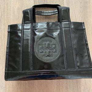 Tory Burch patent black leather tote bag